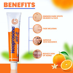 Neoprosone gel texture swatch on skin showing lightweight spreadability and absorption
