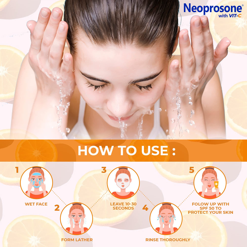 Neoprosone soap staged on bathroom shelf suggesting daily skincare routine