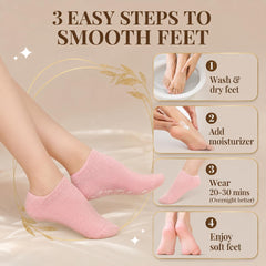 nesgther before and after heel images demonstrating smoother skin