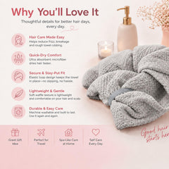 Netcken towel absorbing water from wet hair to reduce drying time