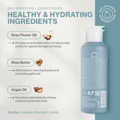 NEUMA pump and label detail highlighting clean-ingredient benefits