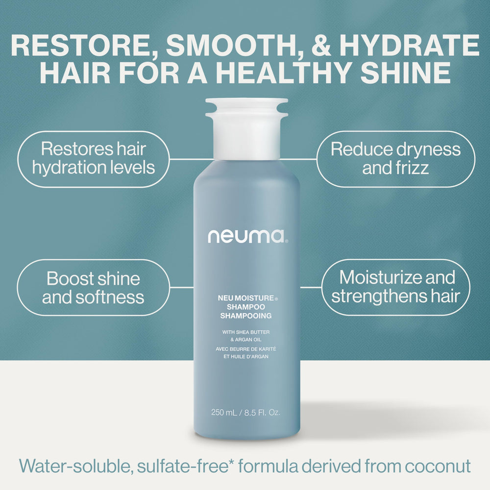 Neuma shampoo lather on wet hair in shower improving softness