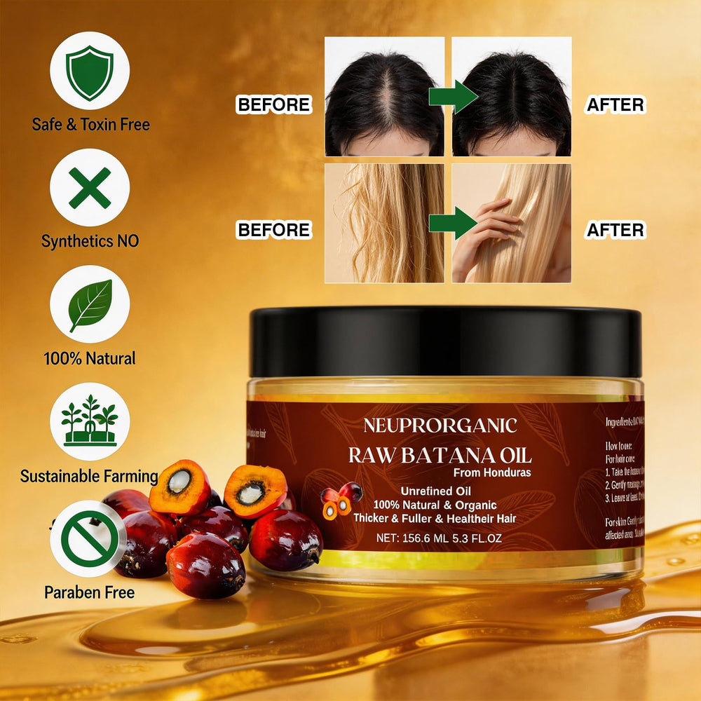 NEUPRORGANIC before and after hair showing improved thickness and shine