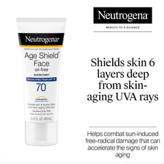 Neutrogena Age Shield cap and nozzle detail for precise, mess-free dispensing