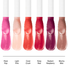Neutrogena before and after lips demonstrating fuller-looking glossy finish benefit