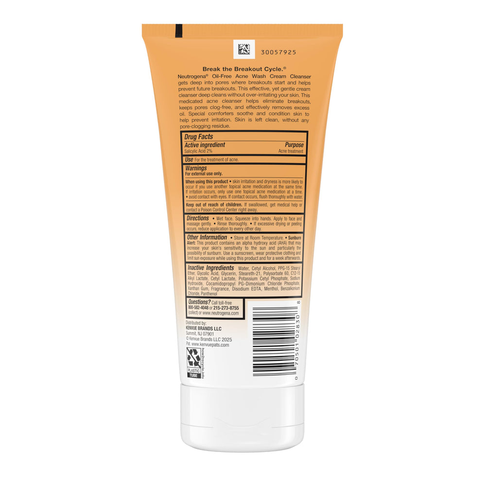 Neutrogena bottle label detail focusing on active 2% salicylic acid information