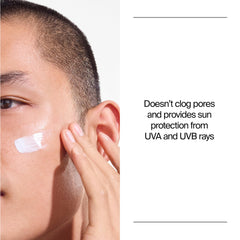 Neutrogena applying to skin demonstrating even coverage and non-greasy finish