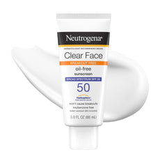 Neutrogena front packaging showing SPF 50 and acne-friendly benefits