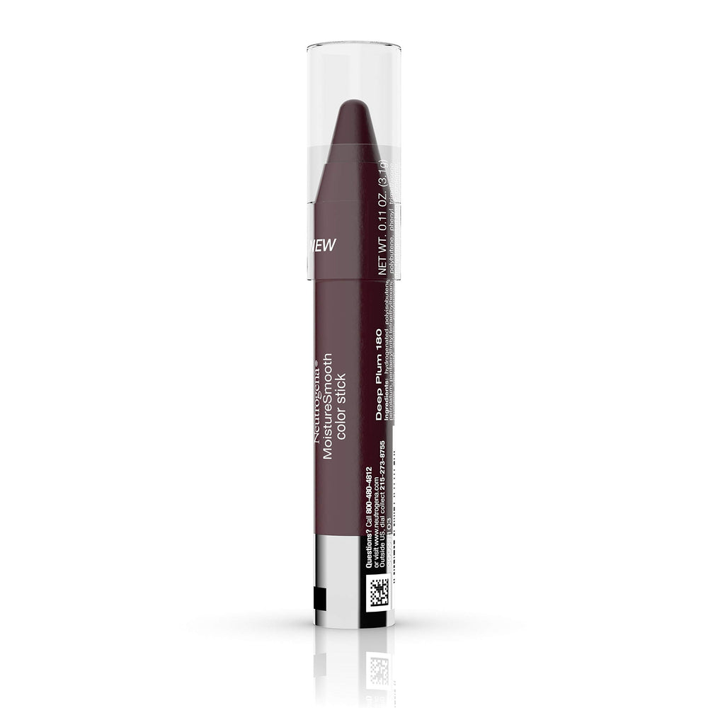 Neutrogena Deep Plum applied on lips demonstrating rich plum color and hydration