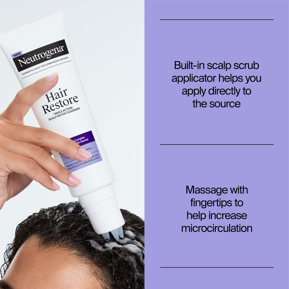 Neutrogena cleanser texture close-up highlighting exfoliating tri-acid touch
