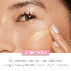 Neutrogena foundation next to ruler showing 1 fl. oz. size for travel convenience