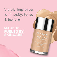 Neutrogena foundation pump and cap close-up highlighting easy dispensing benefit