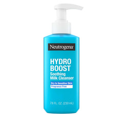 Neutrogena front bottle showing Hydro Boost label and soothing milk benefit