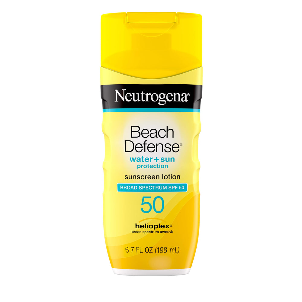 Neutrogena front packaging showing SPF 50 and beach defense benefits
