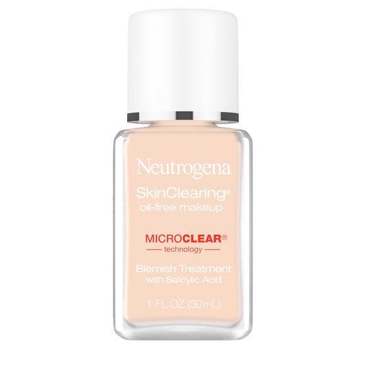 Neutrogena bottle front view showing Classic Ivory and acne-care benefit