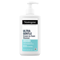Neutrogena front packaging showing bottle and brand, clear product ID and shelf-ready benefit