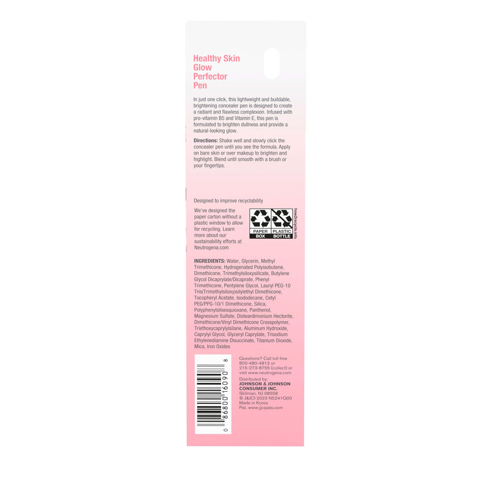 Neutrogena ingredient label with Pro‑Vitamin B5 and Vitamin E for conditioning