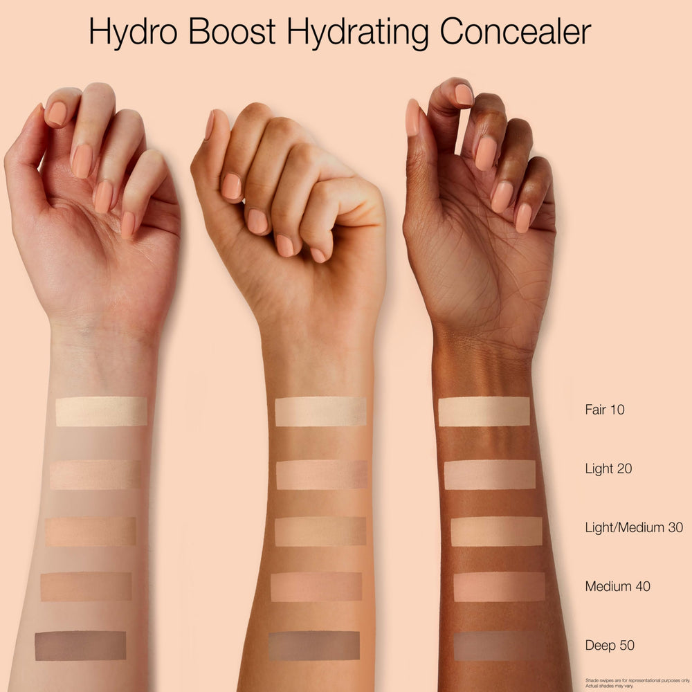 Neutrogena concealer swatches on forearm showing blendable shades and finish