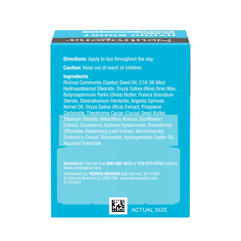 Neutrogena label close-up highlighting vitamin E, shea butter, fragrance-free benefits