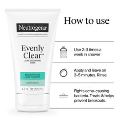 Neutrogena ingredient label close-up showing benzoyl peroxide info