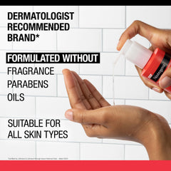 Neutrogena label detail with active ingredients, clarifying acid strengths for users