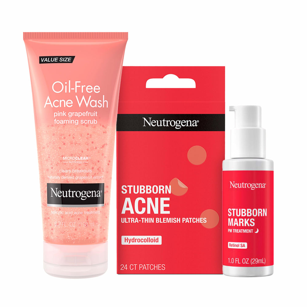 Neutrogena in bathroom setting illustrating daily skincare routine
