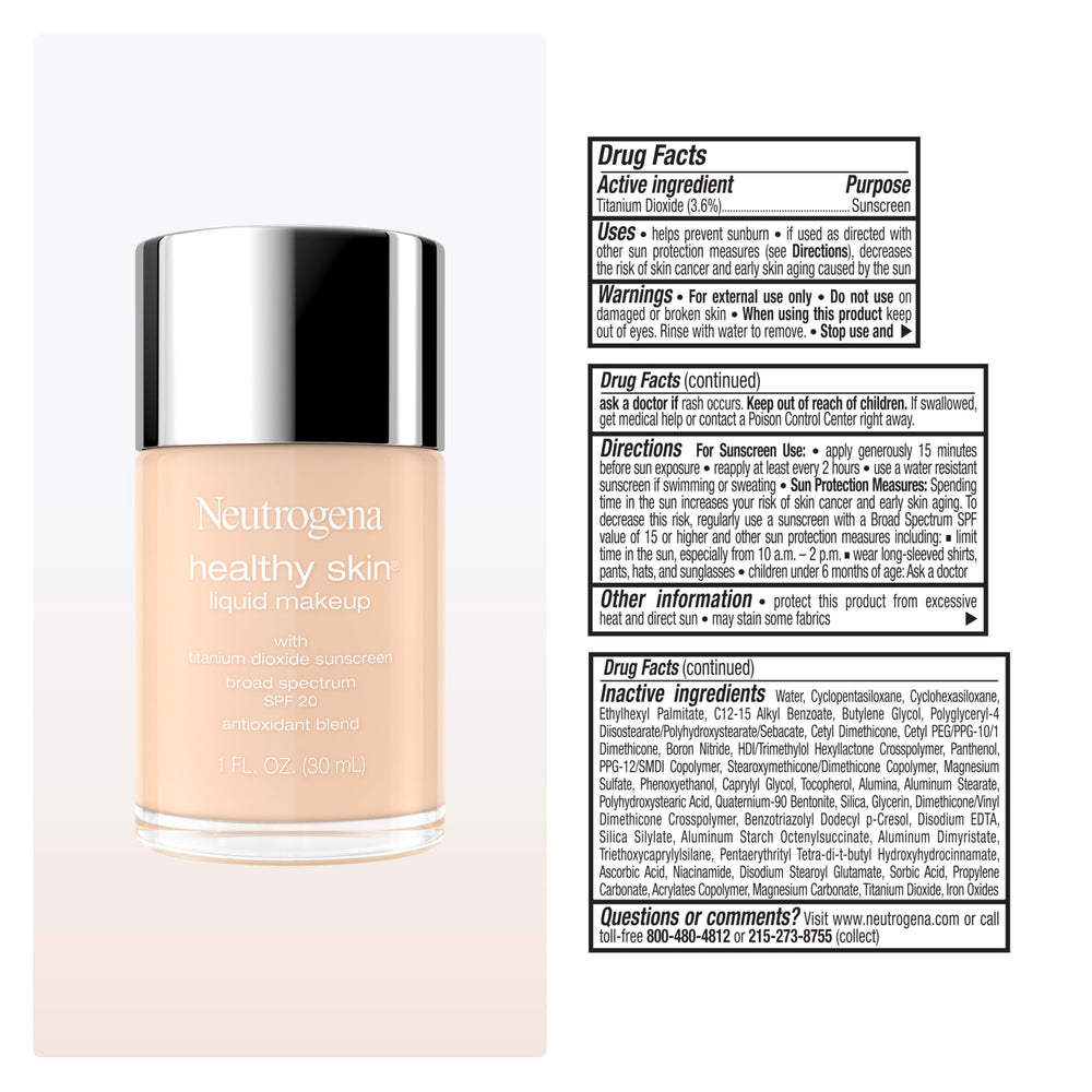 Neutrogena in a makeup bag on a vanity, suggests everyday skincare-infused makeup routine