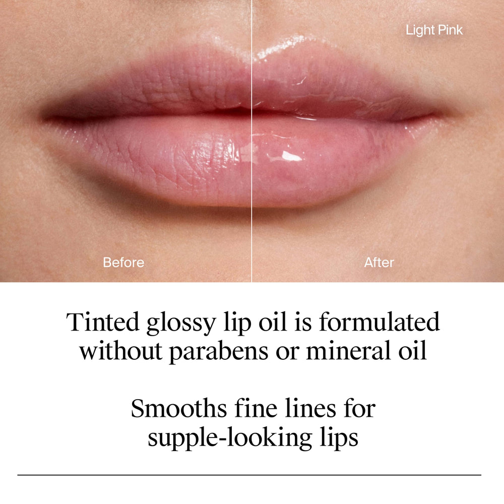 Neutrogena swipe on lips displaying Light Pink tint and luminous shine