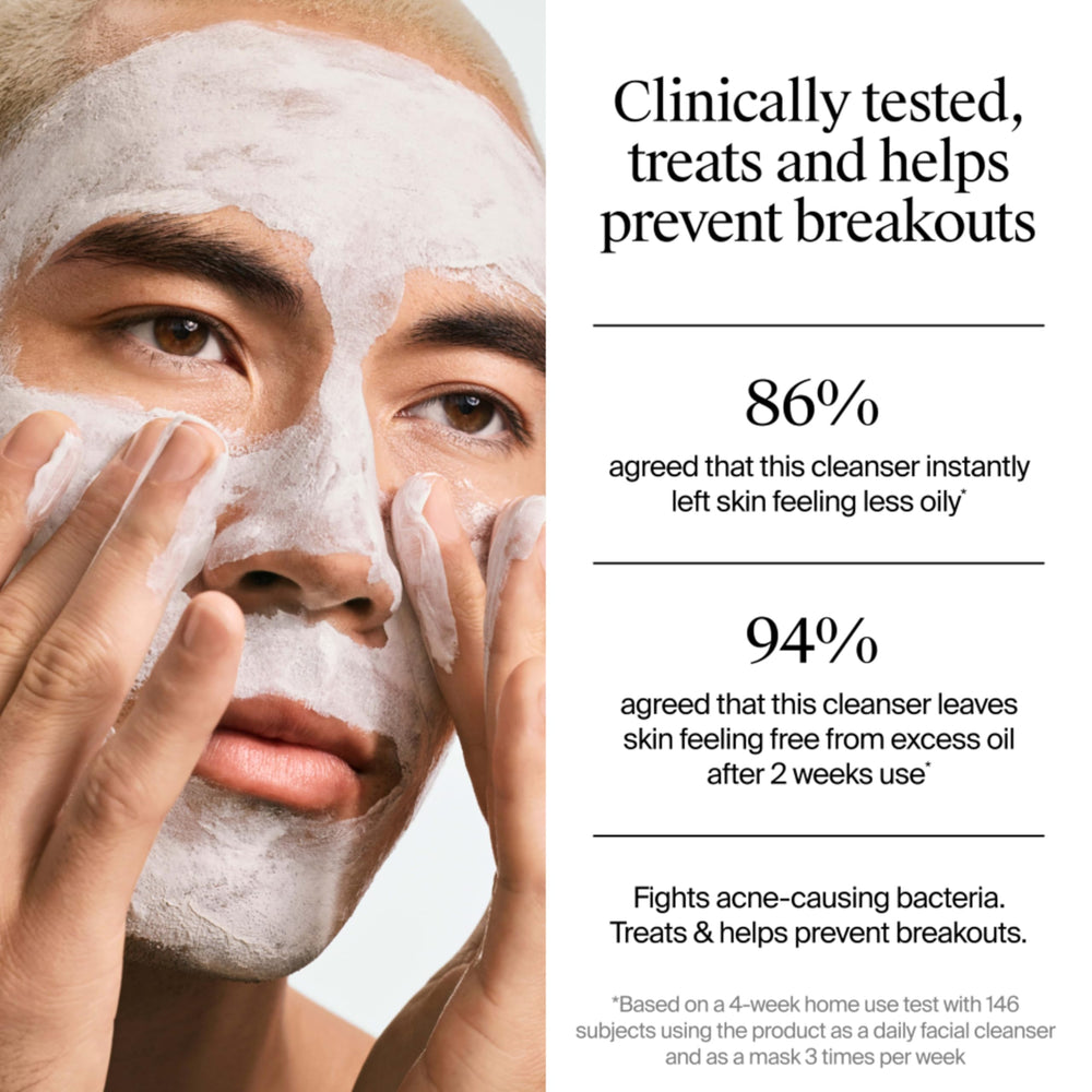 Neutrogena mask applied on cheek showing targeted treatment
