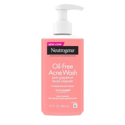 Neutrogena bottle front view showing label and clear benefit for clearer skin