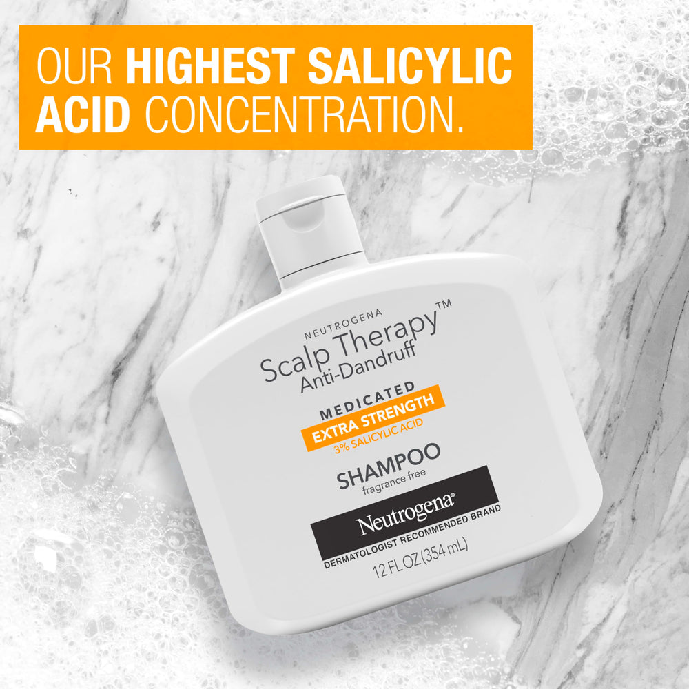 Neutrogena applying shampoo to scalp illustrating targeted cleansing benefit