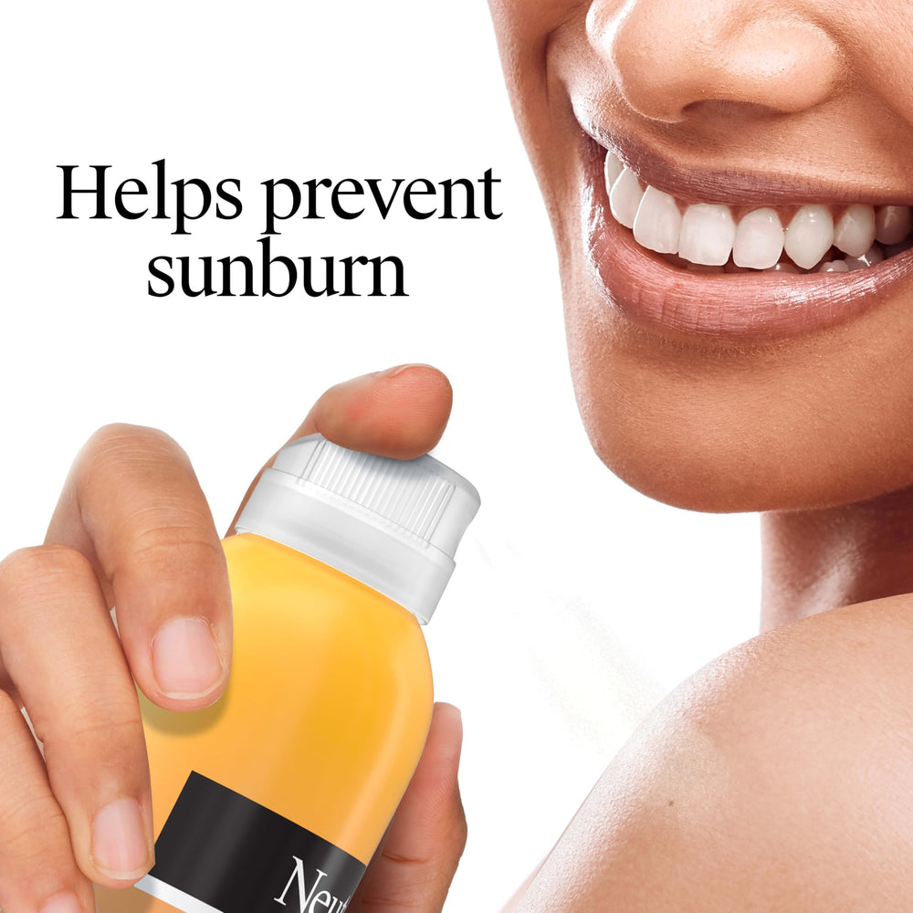 Neutrogena fine mist spraying in air for fast full-body coverage
