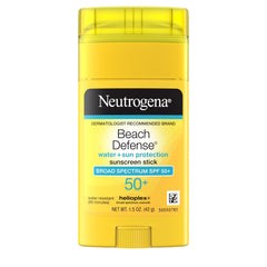 Neutrogena sunscreen stick front packaging showing SPF 50 protection