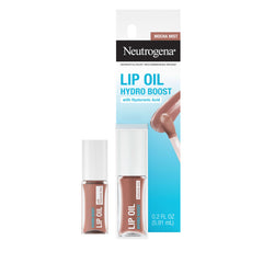 Neutrogena close-up texture of lip oil highlighting glossy hydration