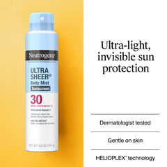 Neutrogena mist absorbed on skin showing dry-touch texture and no grease