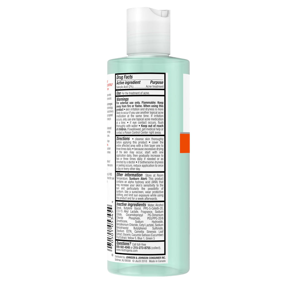 Neutrogena toner on a bathroom shelf in a calming skincare routine scene