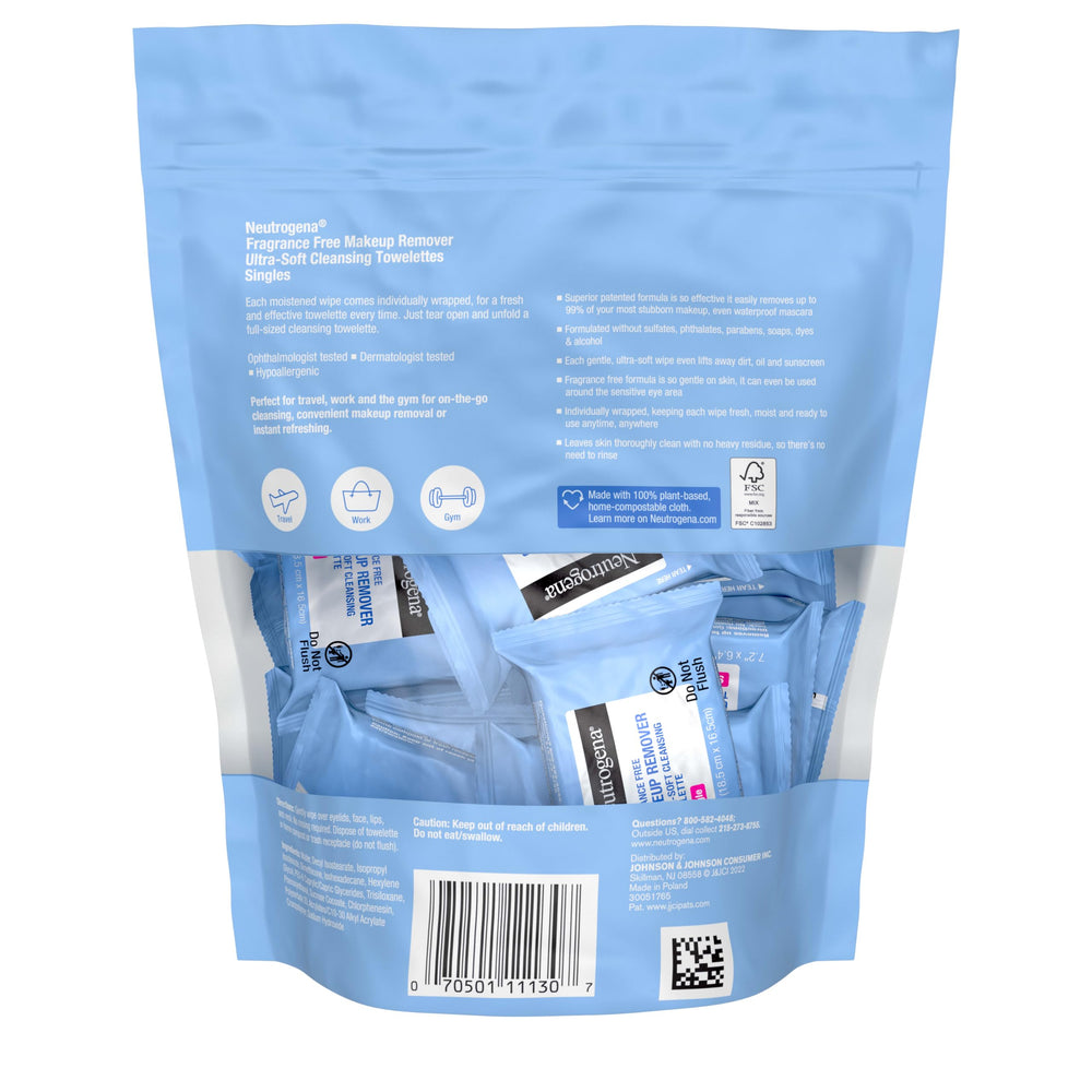 Neutrogena wipes inside purse showing convenience for on-the-go refresh