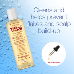 Neutrogena T/Sal scalp close-up illustrating build-up removal benefit