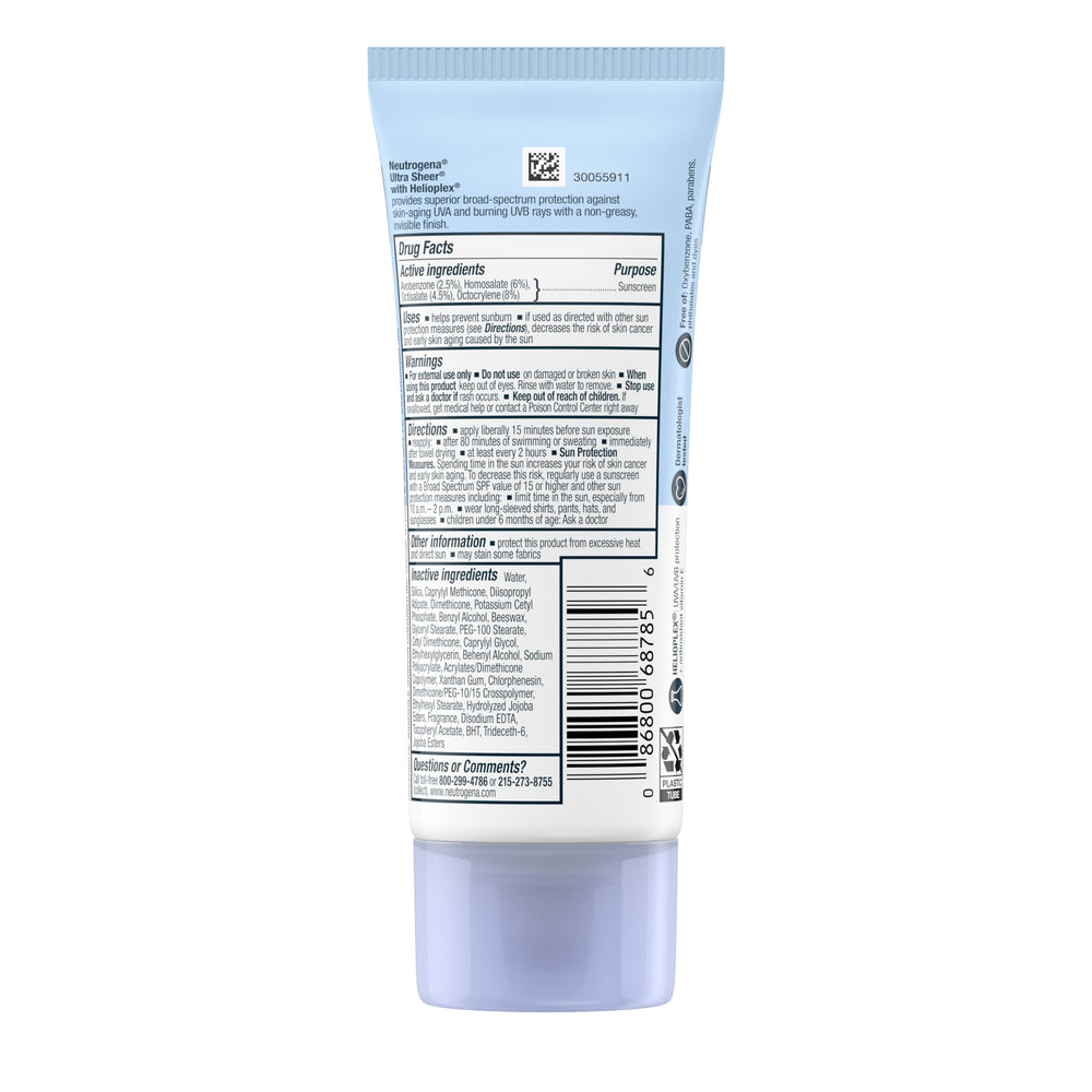 Neutrogena tube on beach towel showing outdoor, everyday protection