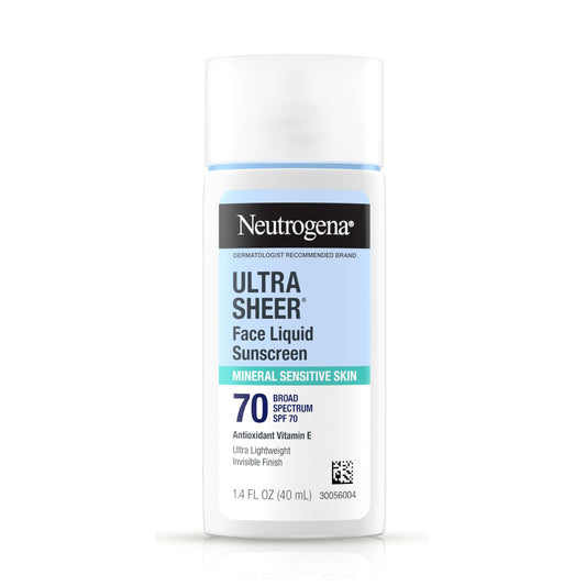 Neutrogena front tube view showing compact SPF 70 sunscreen benefit portability