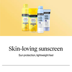 Neutrogena sunscreen with water splash illustrating up to 80 minutes resistance