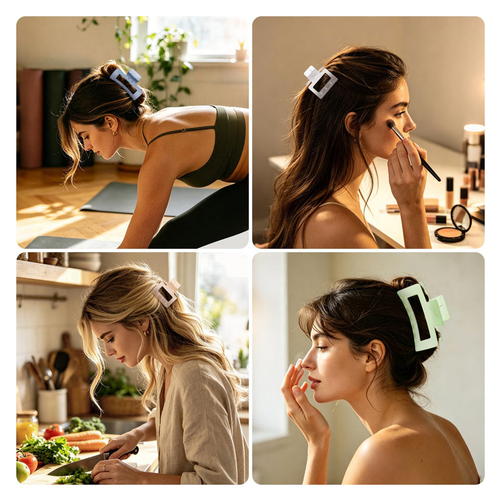 NEW LIVE woman wearing clips in casual hairstyle, quick stylish result