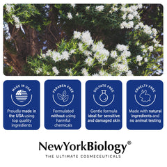 New York Biology bottle in shower with hand using wash highlighting refreshing clean