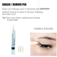 Newfacefure close-up of eraser and eyeliner tips for precise correction benefit