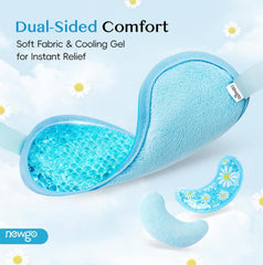NEWGO eye mask in use resting on face for quick puffiness relief