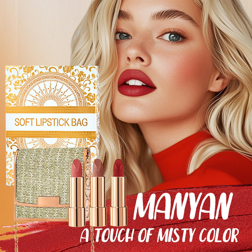 Newvenper golden chain bag holding lipsticks for portable elegance