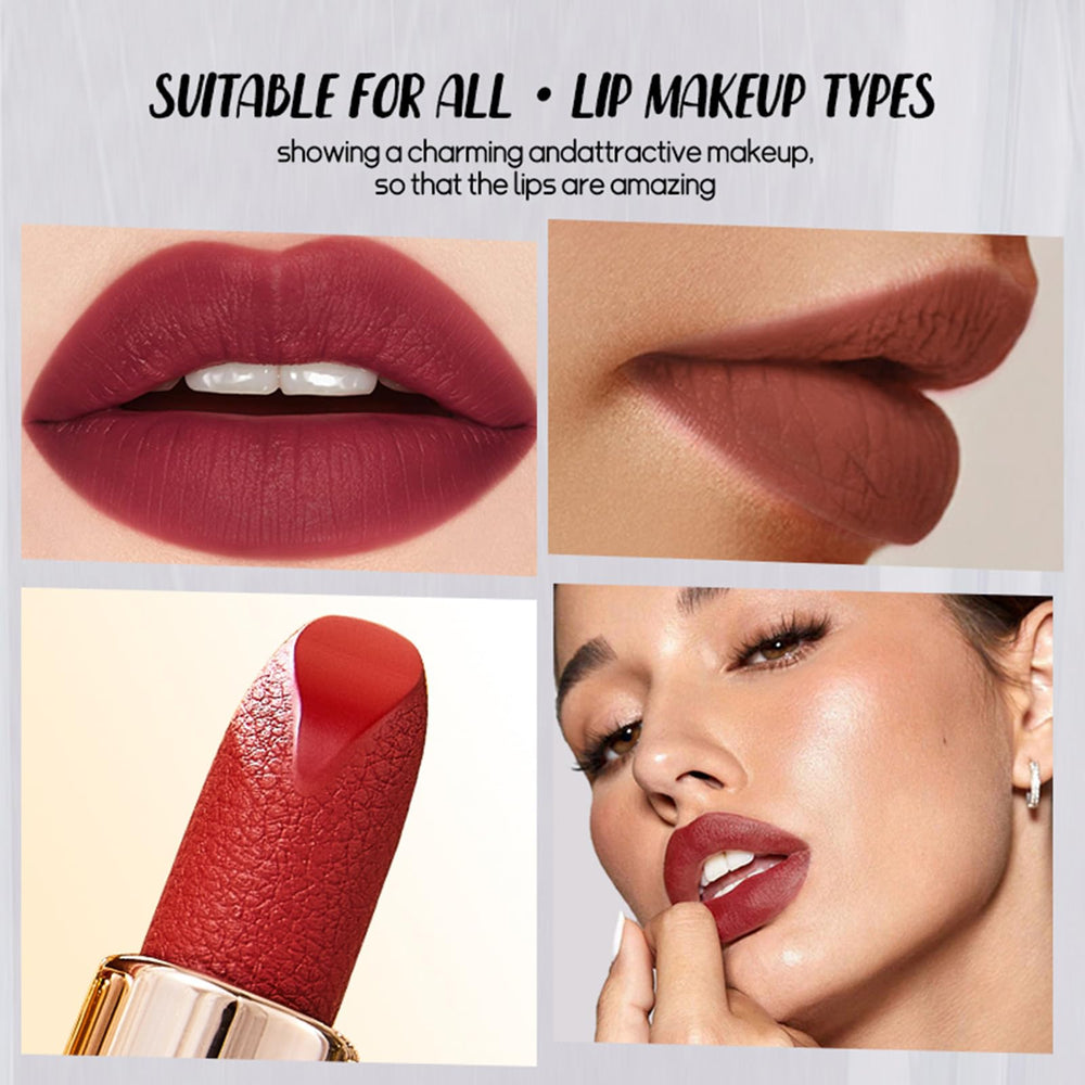 Newvenper lipstick applied on lips demonstrating long-wear definition