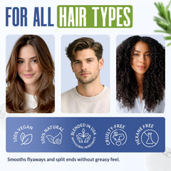 Nexon Botanics before and after images showing reduced frizz and shine