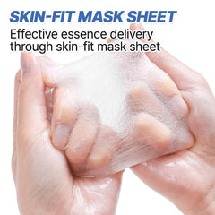 NEXTBEAU sheet pack next to hand indicating compact travel-friendly 0.74 fl oz size
