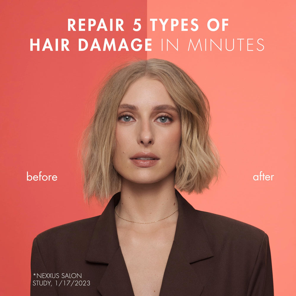 Nexxus creamy shampoo and conditioner texture showing repair-rich formula